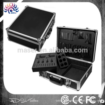 Fabricante de la fábrica caja profesional de la máquina del tatuaje / maquillaje de aluminio caso vacío / maleta cosmética de aluminio